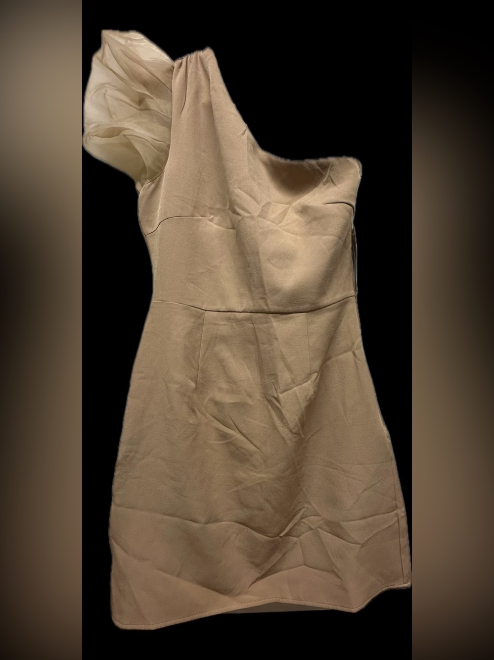 TCEC One-Shoulder Tan Cocktail Dress